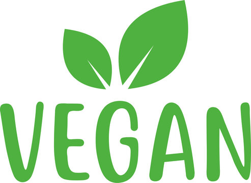 vegan typography stamp icon logo template