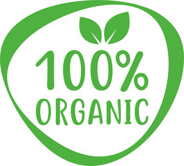 100 percent organic label sticker badge, 100% organic stamp