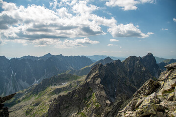Fototapeta na wymiar mountain landscape with clouds, landscape in the mountains, High Tatras