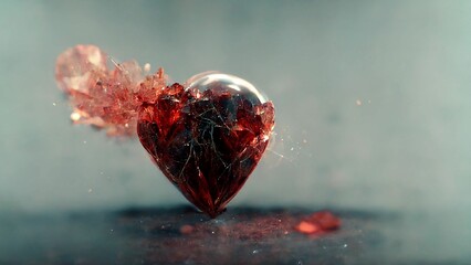 Crystaline heart is shattered by a lost love