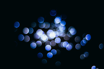 glare on a black background blue color