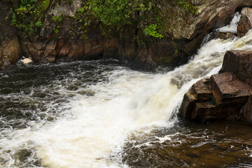 Fototapeta premium The Flume Trail System, West Branch Ausable River, Wilmington, New York, USA. Located in the Whiteface region of the Adirondack Park.