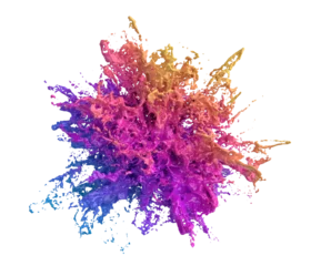 Gordijnen Colorful liquid splash, 3d render © VAlex
