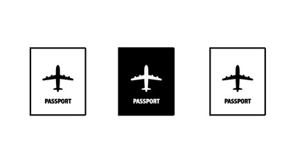 passport icon airport style. passport vector modern flat design with white, black and transparent background.  passport symbol for logo, web, app, UI. passport icon simple sign.