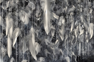 Illustration Abstract Feather Wind Chimes