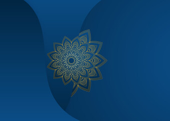 Gold and blue ornamental mandala background