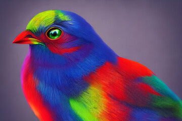 Fototapeta premium Illustration Portrait of Colourful Bird