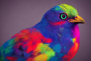 Obraz premium Illustration Portrait of Colourful Bird