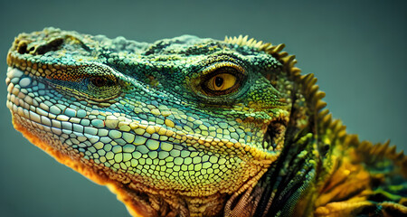 Close Up Colourful Lizard Illustration