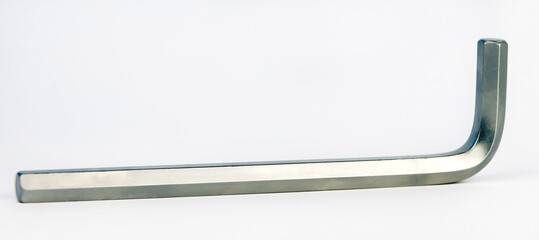View from the front. One hex key isolated on white.