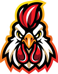 Rooster head esport mascot