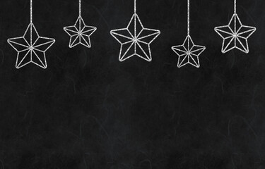 black vintage background with silver stars