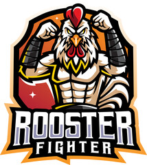 Rooster fighter esport mascot  © Visink.art