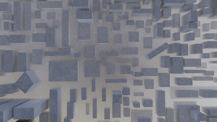 3d render of a buildings simple city view from top