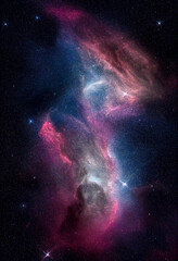 Space scene with stars in the galaxy. Panorama. Universe filled with stars, nebula and galaxy,...