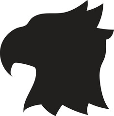 vector silhouette of a black eagle head that can be used as a logo