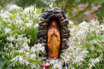 Saint Mary of Lourdes Shrine in White Stephanotis