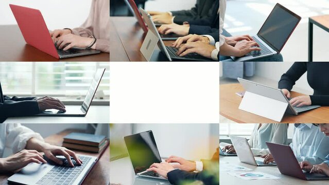 PCを使う人々　白バックからのトランジション　タイトル　テンプレート