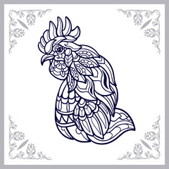 Rooster mandala arts isolated on white background