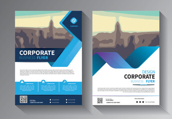 Business abstract vector template. Brochure design, cover modern layout, annual report, poster, flyer in A4 with colorful triangles, geometric shapes for tech, science, market with light background