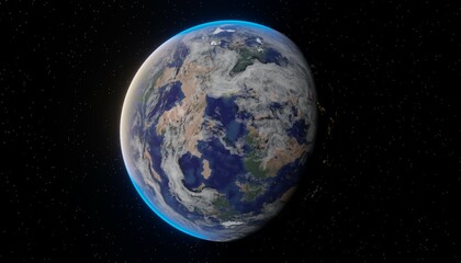 A 3D illustration of an exoplanet. 