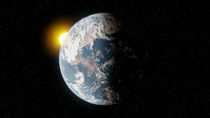 Fototapeta na wymiar A 3D illustration of an exoplanet. 
