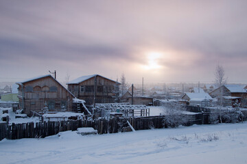 Fototapeta na wymiar cold, winter, yakutia, a lot of snow