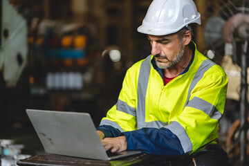 professional technician engineer working to control electrical power and safety service system, electrician working to maintenance and checking industrial equipment in term of factory technology