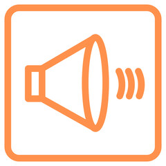 low volume speaker line icon