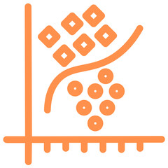 statistics curve regression line icon