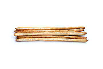 Bread sticks on white background