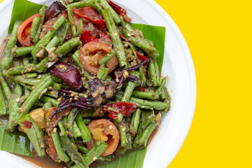 Spicy long bean salad. Thai food