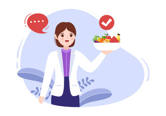 Nutrition Store with Dietary Supplement of Vitamins and Minerals such as Fresh Fruit or Vegetables Template Hand Drawn Cartoon Flat Illustration