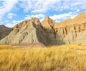 Eroded Formations Along The Badlands Loop Road, Badlands National Park, South Dakota, USA