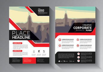 Business abstract vector template. Brochure design, cover modern layout, annual report, poster, flyer in A4 with colorful triangles, geometric shapes for tech, science, market with light background
