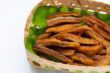 Sun dried banana. Fruit snack