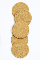 Oatcakes on a white background.