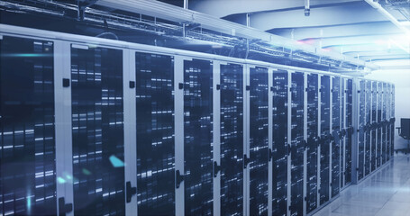 Obraz premium Image of data processing over server room