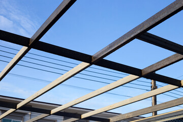 Steel roof structure. Build a room addition