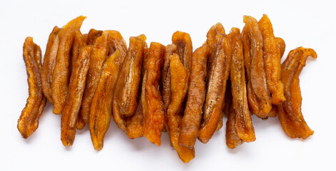 Sun dried banana. Fruit snack