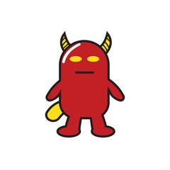 devil doodle illustration vector graphic.