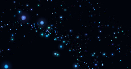Naklejka premium Illustration of blue colored illuminated stars in skyscape, copy space