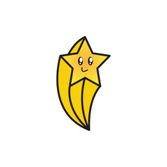 cartoon flying stars vector doodle.