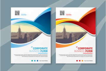 Brochure design, cover modern layout, annual report, poster, flyer in A4 with colorful triangles, geometric shapes for tech, science, market with light background