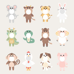 십이간지 열두 띠 동물 캐릭터 모음