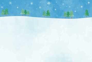 手描きの冬の風景イラスト