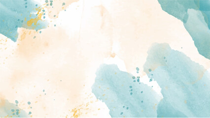 Blue and golden watercolor background for textures backgrounds and web banners design