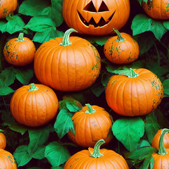 Halloween Pumpkin Pattern / Tiled / Repeatable / Tessellation Background Image