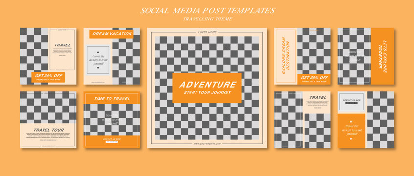 Travel Social Media Post Collection With Minimalist Design