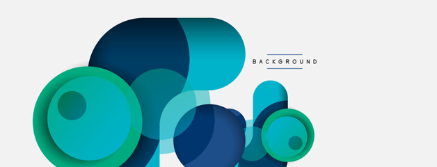 Vector round shapes circles minimal geometric background. Vector illustration for wallpaper banner background or landing page